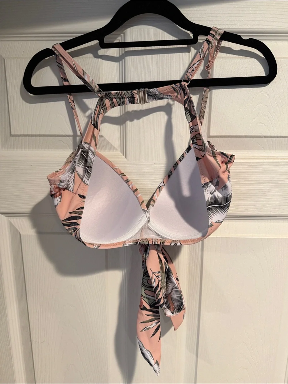 Tropical Print Bikini Set with Cover-Up - Peach Floral